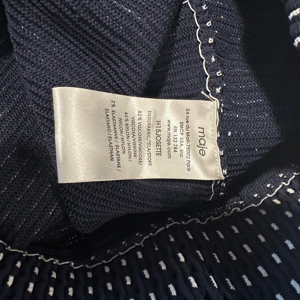 Maje Josette Jacquard Blue Skirt Mini Stretch Size 1 - Picture 3 of 4